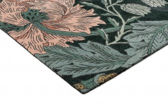 Morris & Co Honeysuckle & Tulip Teal rug pile detail