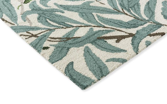 Morris & Co Willow Boughs Leafy Arbour outdoor rug corner detail