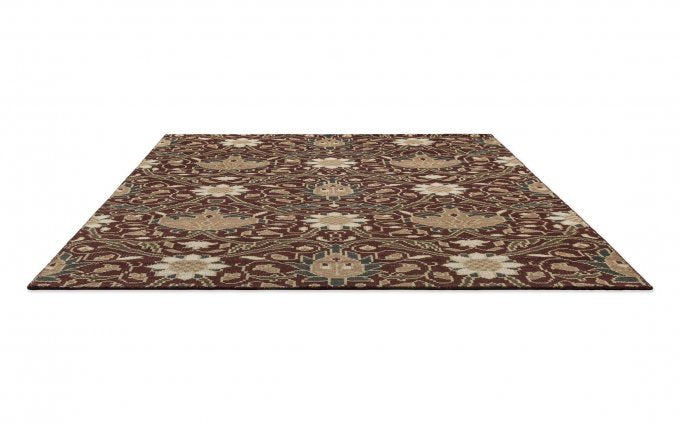 Morris & Co Montreal Russet rug angled view