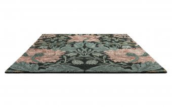 Morris & Co Honeysuckle & Tulip Teal rug corner detail