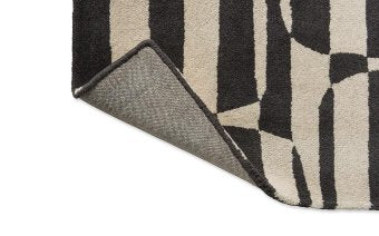 Scion Lohko Stripe Charcoal rug texture close-up