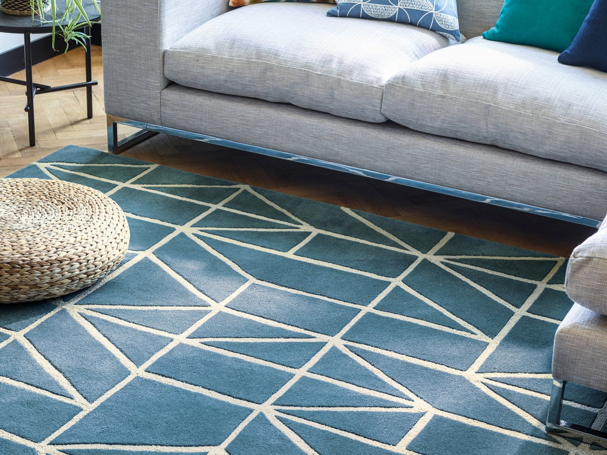 Scion Viso Denim rug styled in a room setting