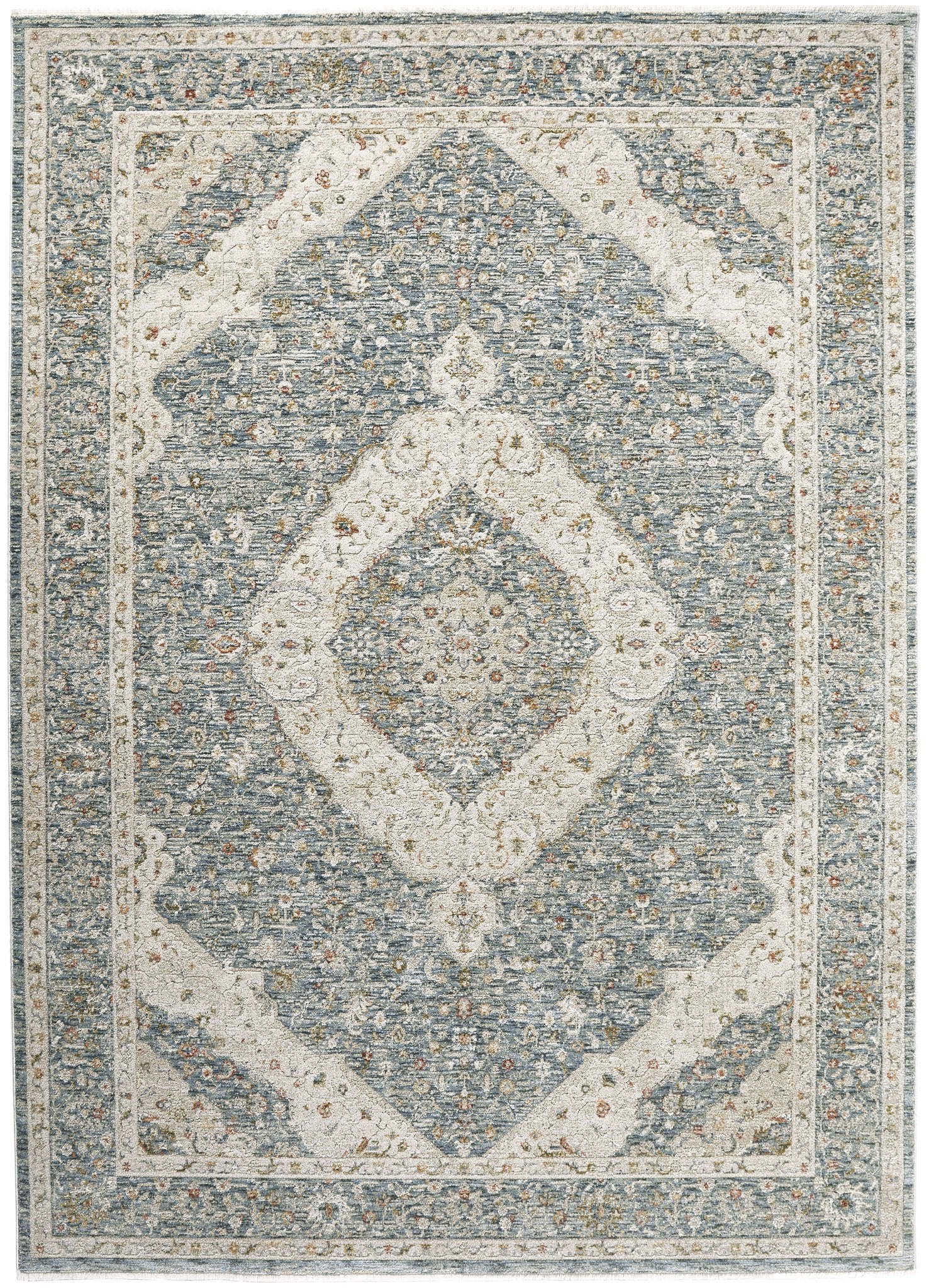 Comila Light Blue rug full design overhead view