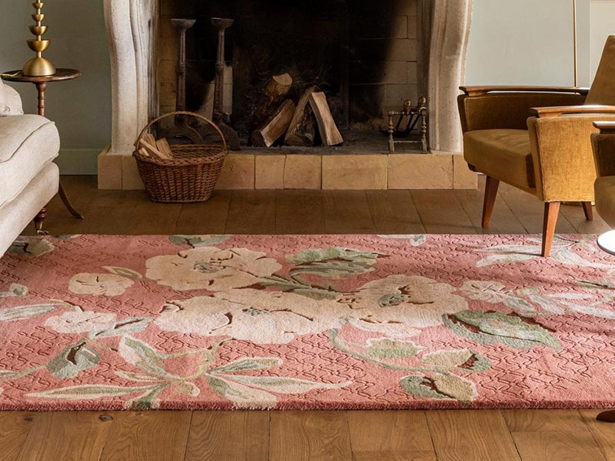 Laura Ashley Aylworth Trail Terracotta Orange rug | Kelaty
