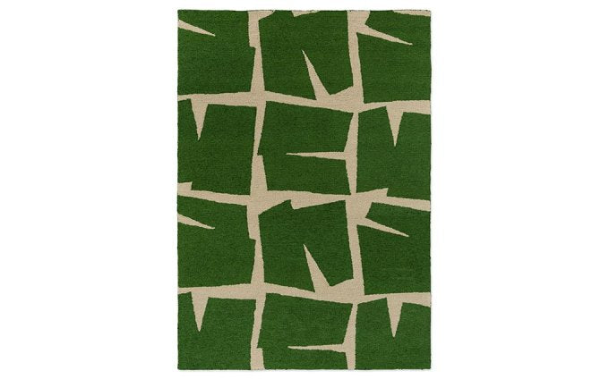 Scion Moqui Green outdoor rug full flat view