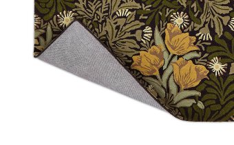 Morris & Co Bower Twining Vine Green rug texture close-up