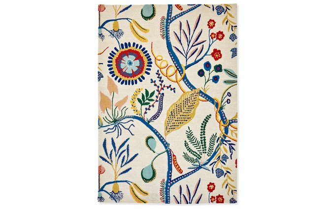Scion Jackfruit and the Beanstalk Chai Sage rug full flat view