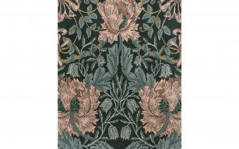 Morris & Co Honeysuckle & Tulip Teal rug full flat view