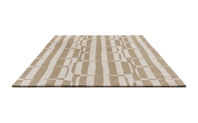 Scion Lohko Stripe Pebble rug angled view