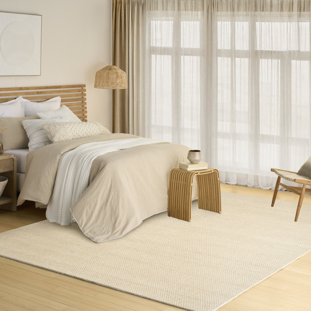 DKNY Rows Row 01 Ivory Beige rug