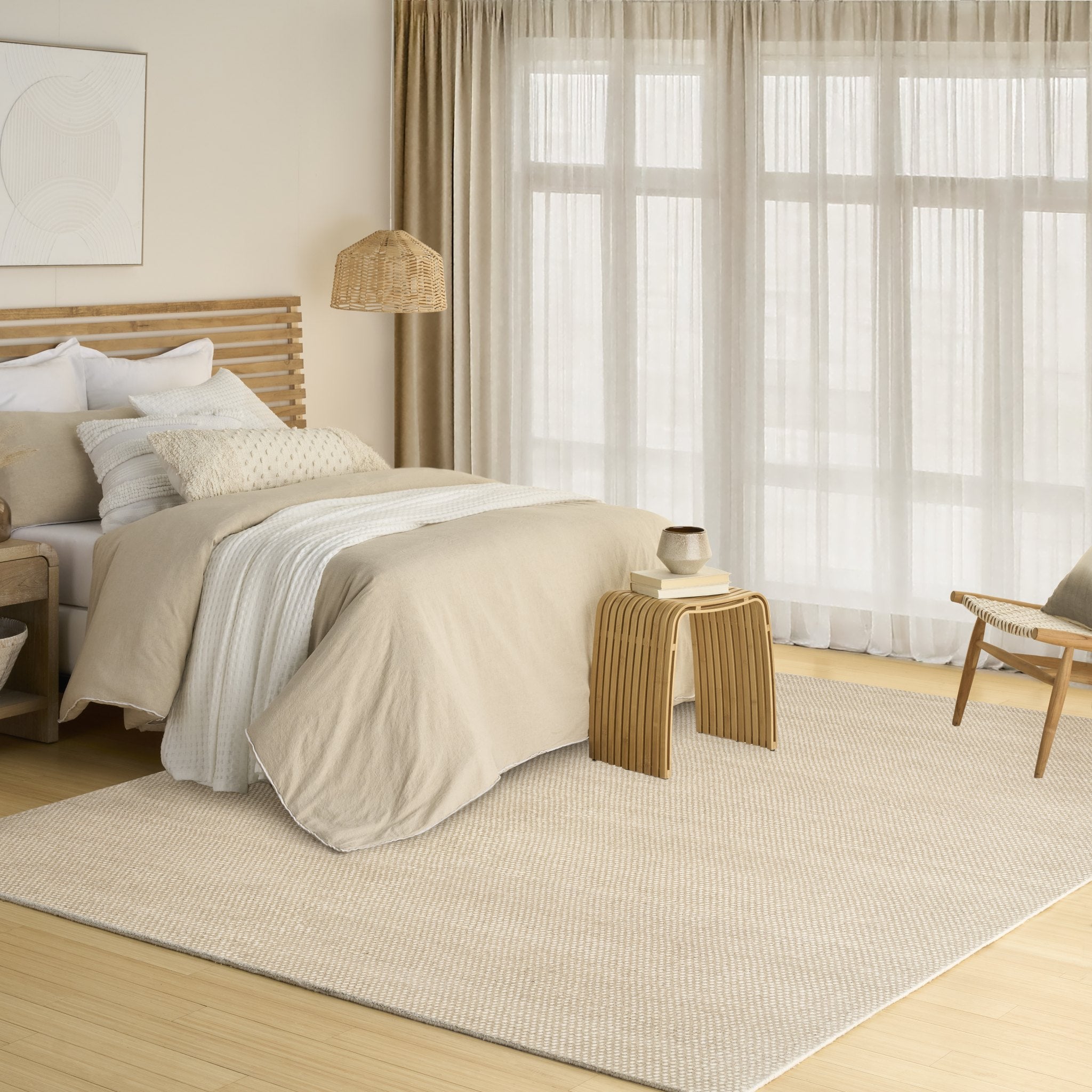 DKNY Rows Row 01 Ivory Taupe rug