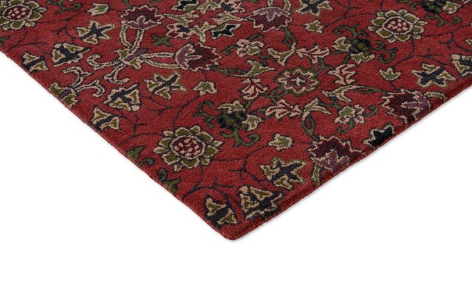 Morris & Co Persian Scroll Plum rug corner detail