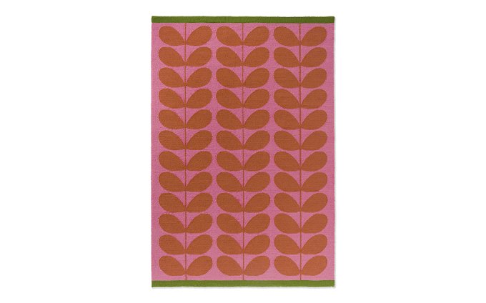 Orla Kiely Solid Stem Paprika outdoor rug full flat view