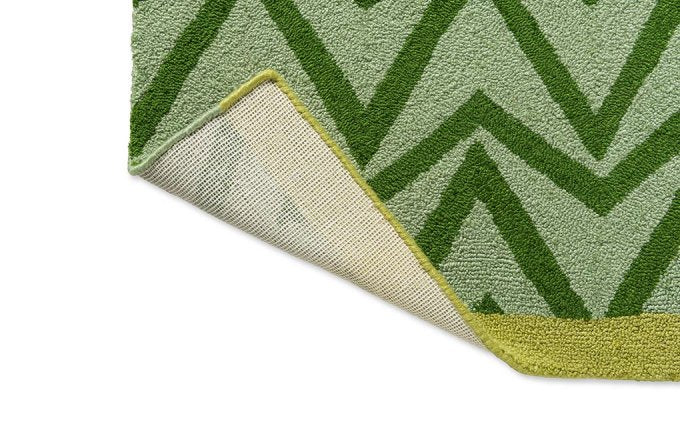 Scion Dhurrie Green outdoor rug backing