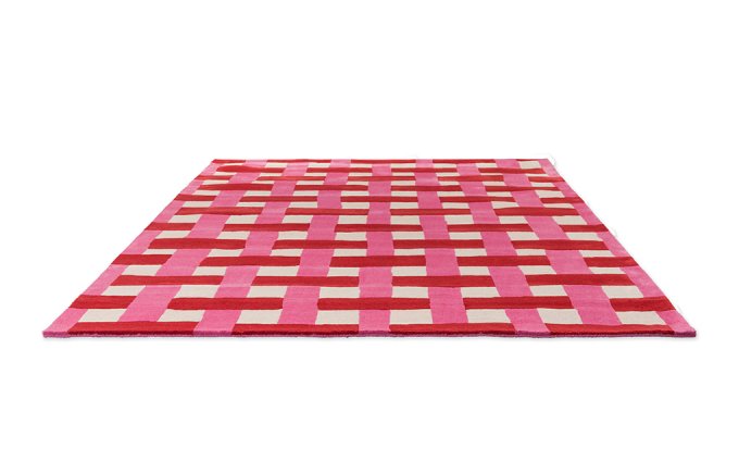 Harlequin Basketweave Coral/Rose rug detail