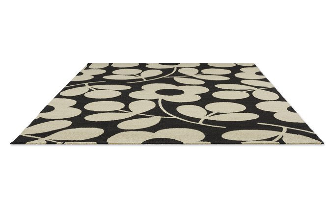 Orla Kiely Stem Sprig Monochrome outdoor rug angled view