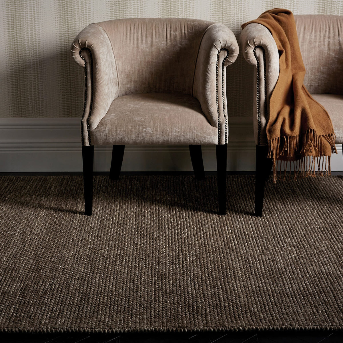 Katherine Carnaby Coast Taupe CS04 rug in a living room