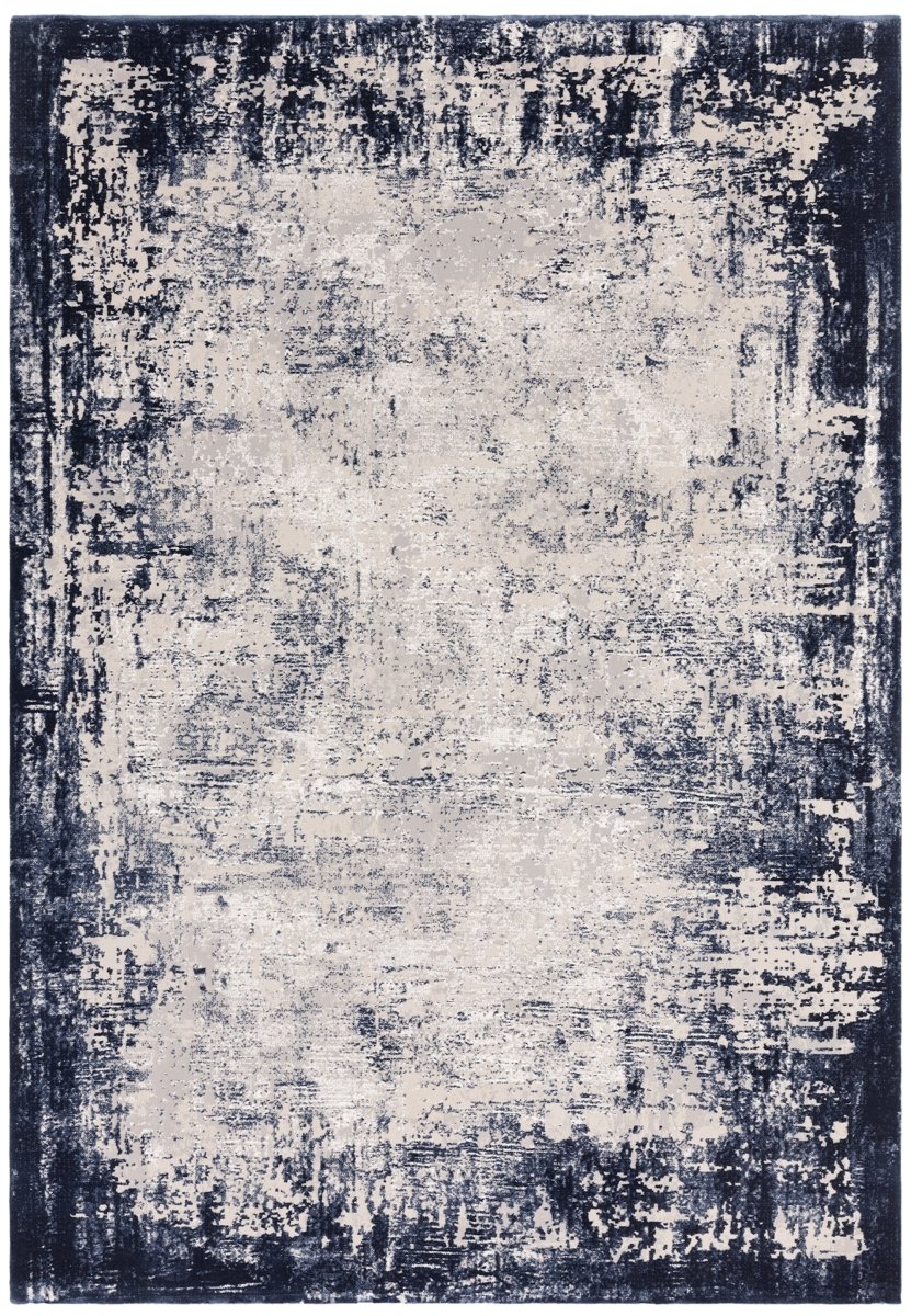 Kuza Borders Navy rug