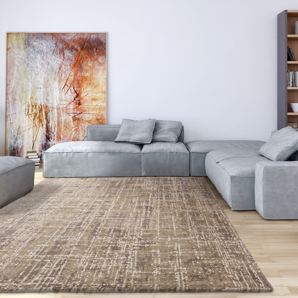 Kuza Abstract Beige rug