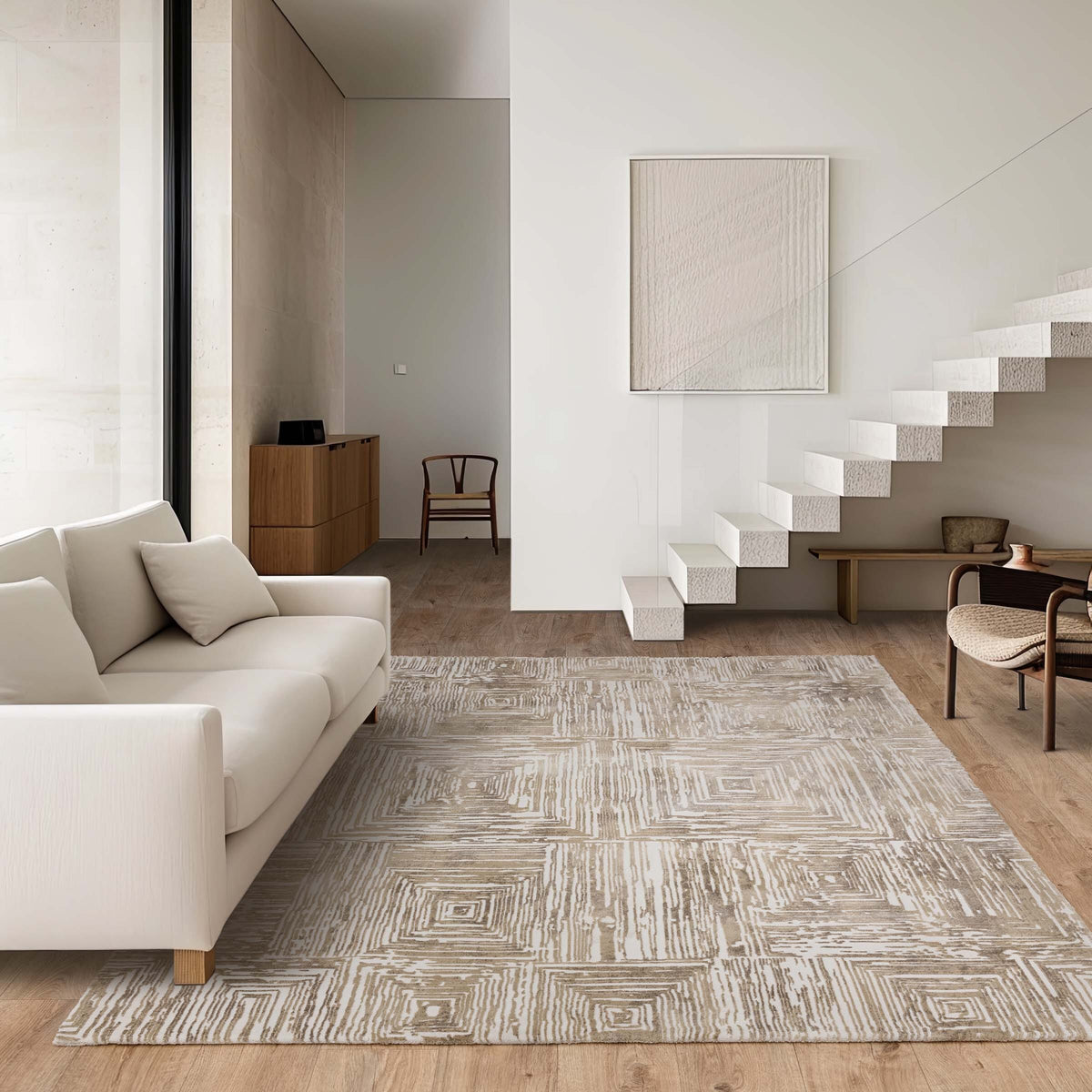 Kuza Portrait Beige rug