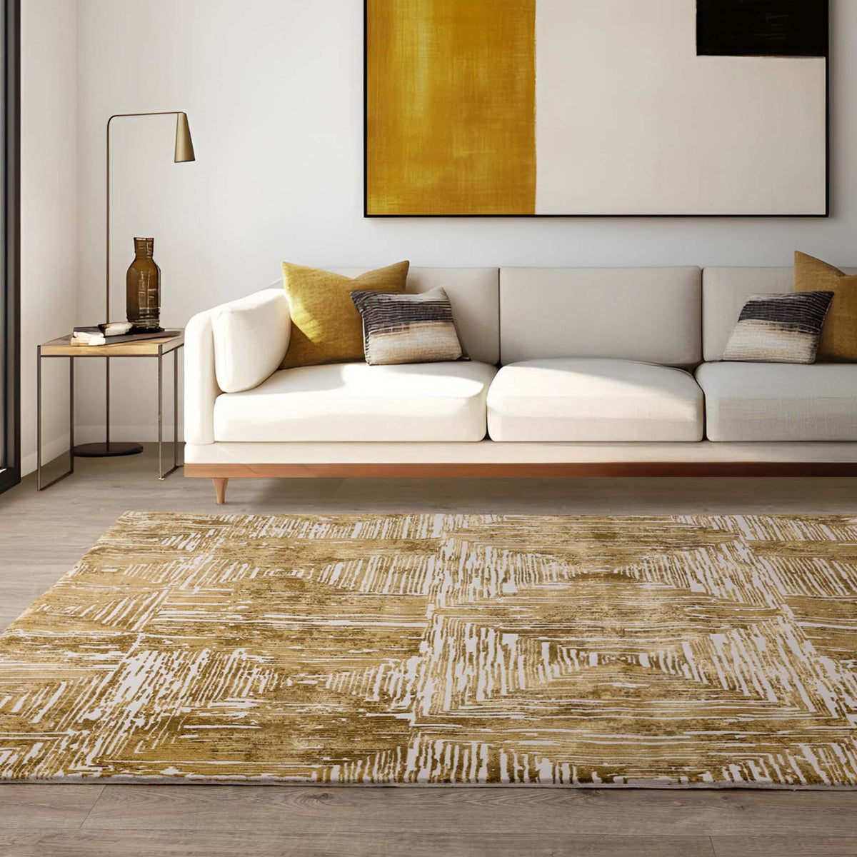 Kuza Portrait Gold rug