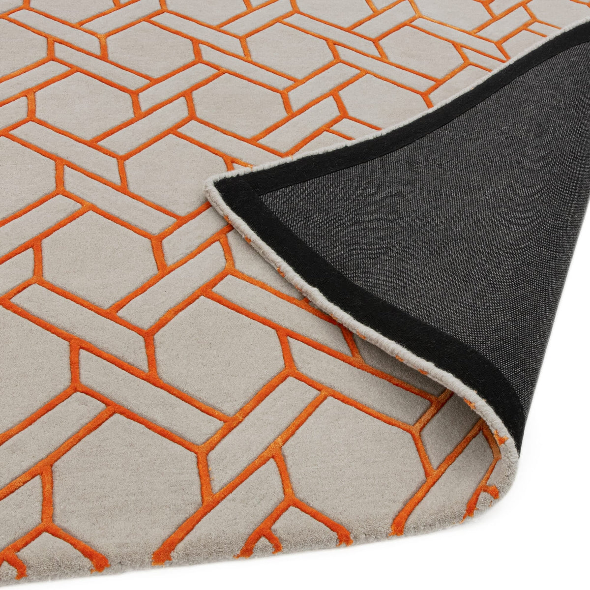 Nexus Fine Lines Silver Orange rug