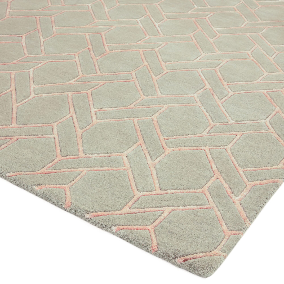 Nexus Fine Lines Silver Pink rug