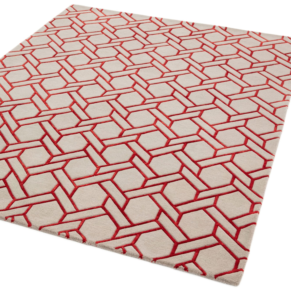 Nexus Fine Lines Silver Red rug
