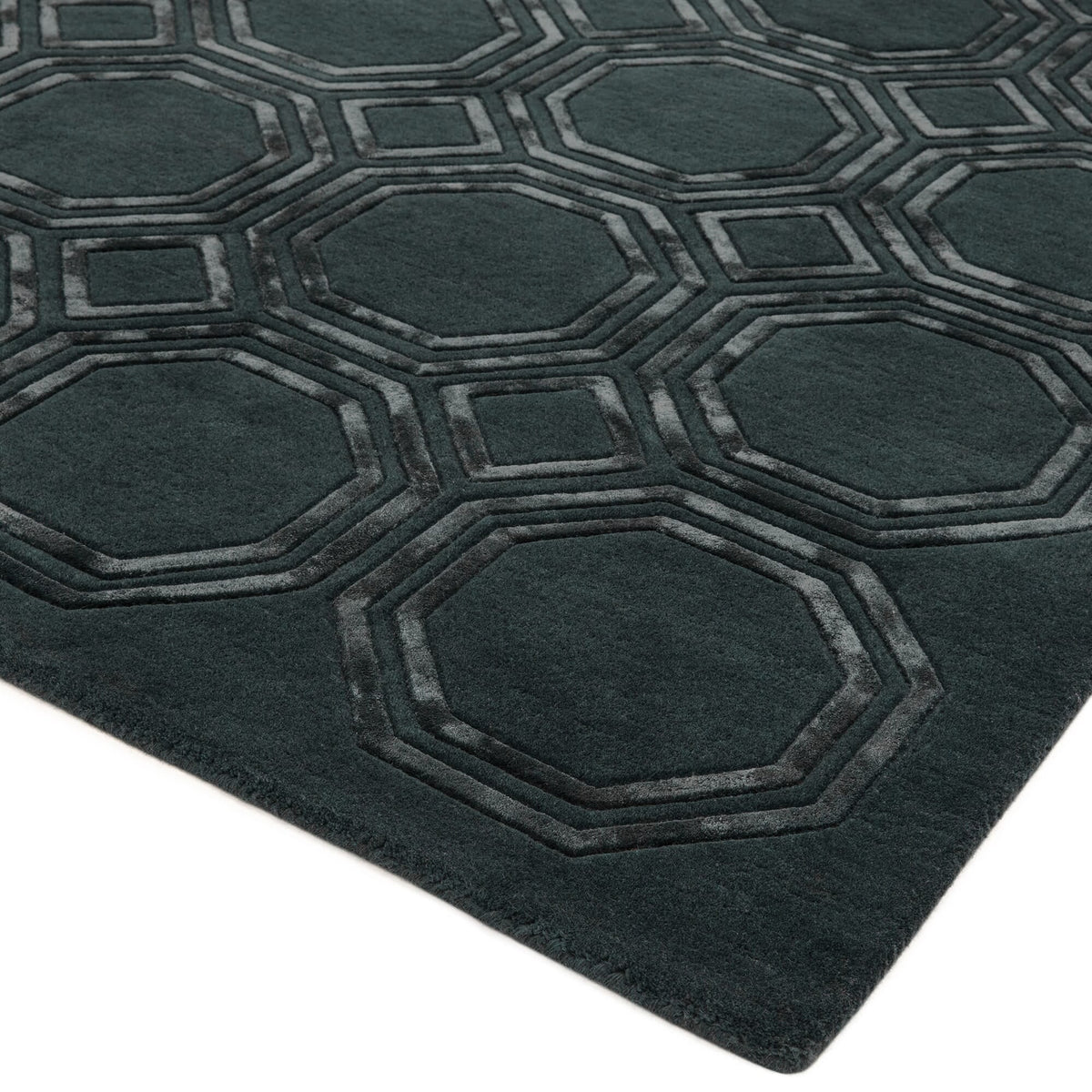 Nexus Octagon Petrol rug