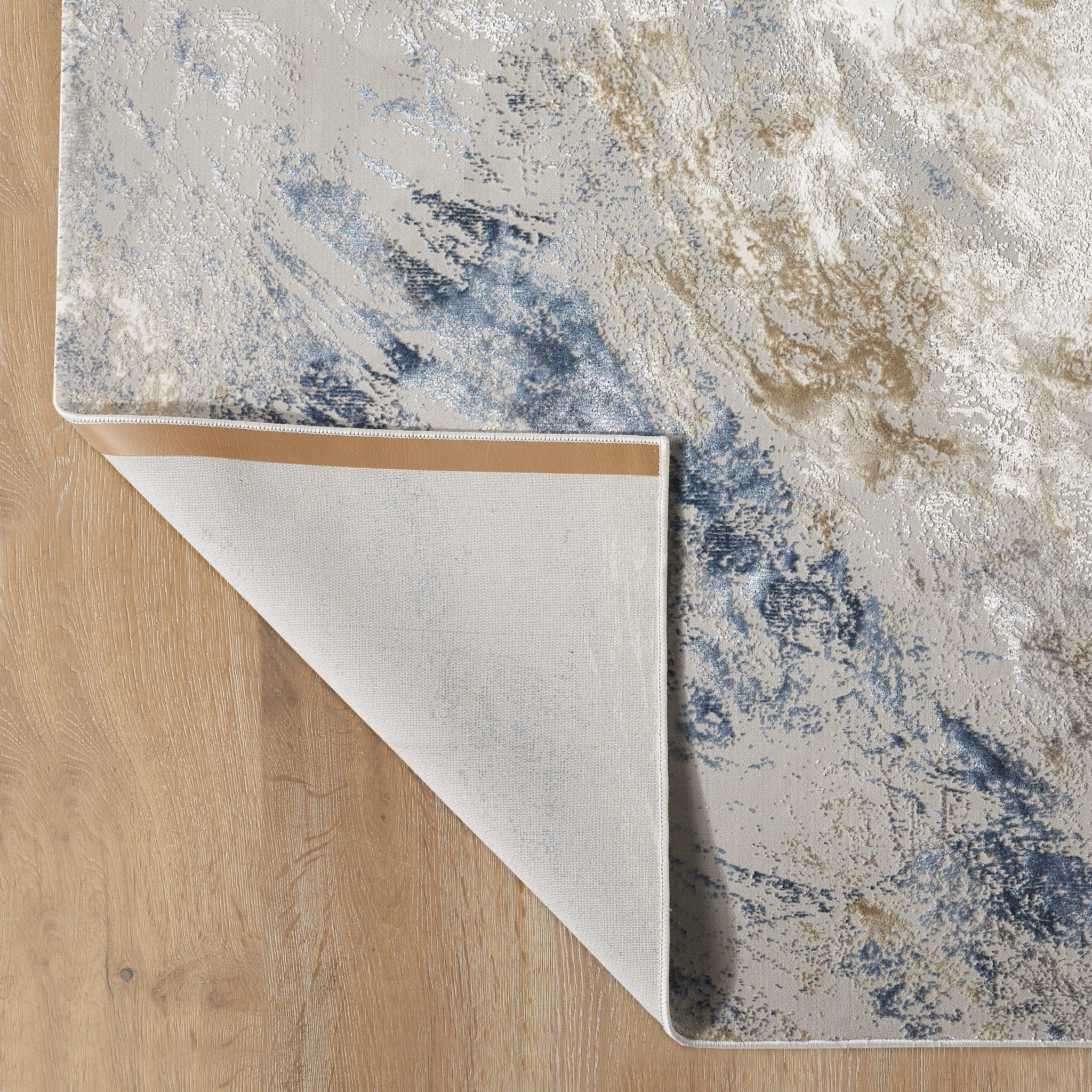 Santa Monica Grey Blue rug abstract pattern close-up
