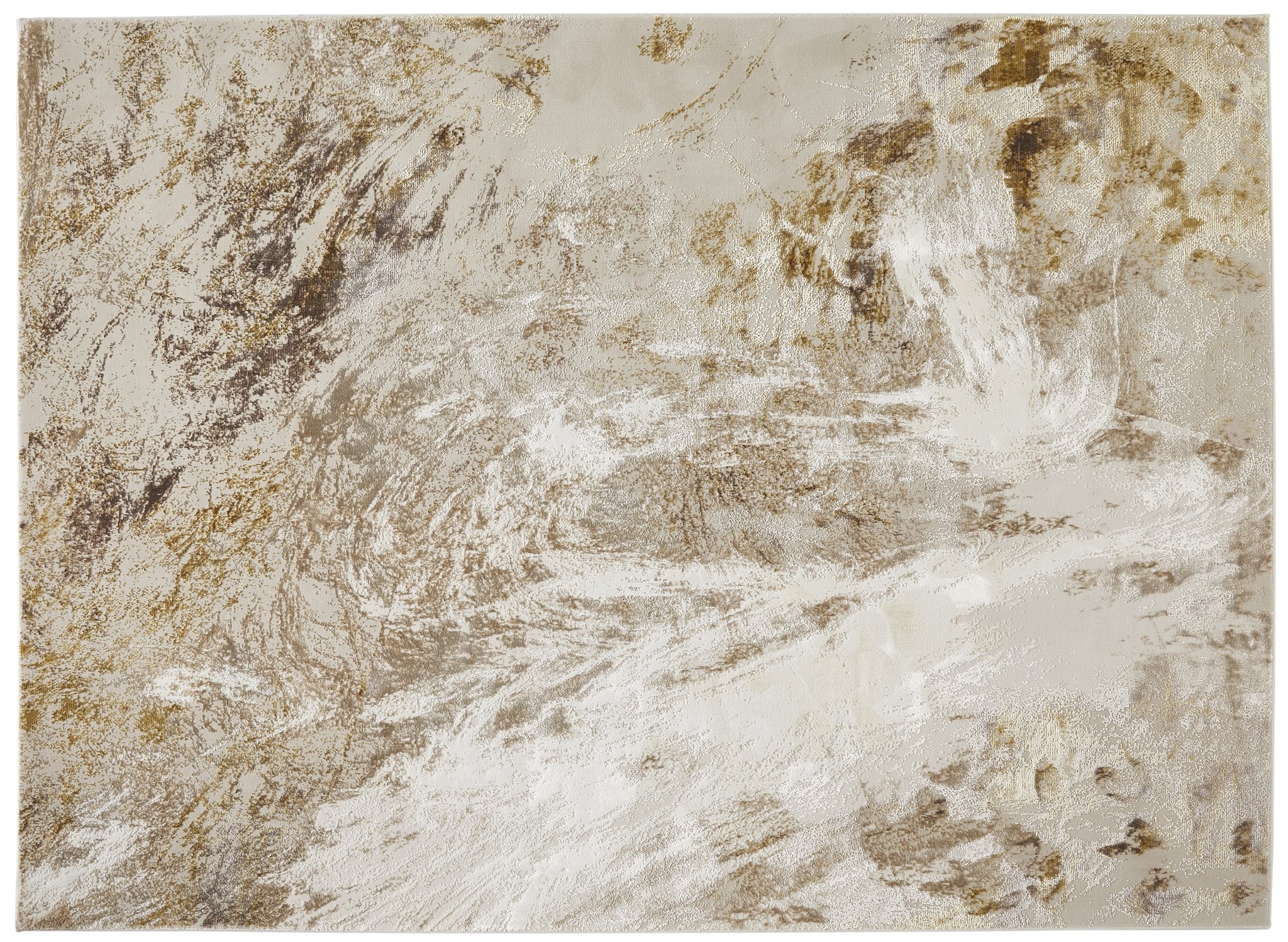 Santa Monica Grey Gold rug full abstract design overhead view