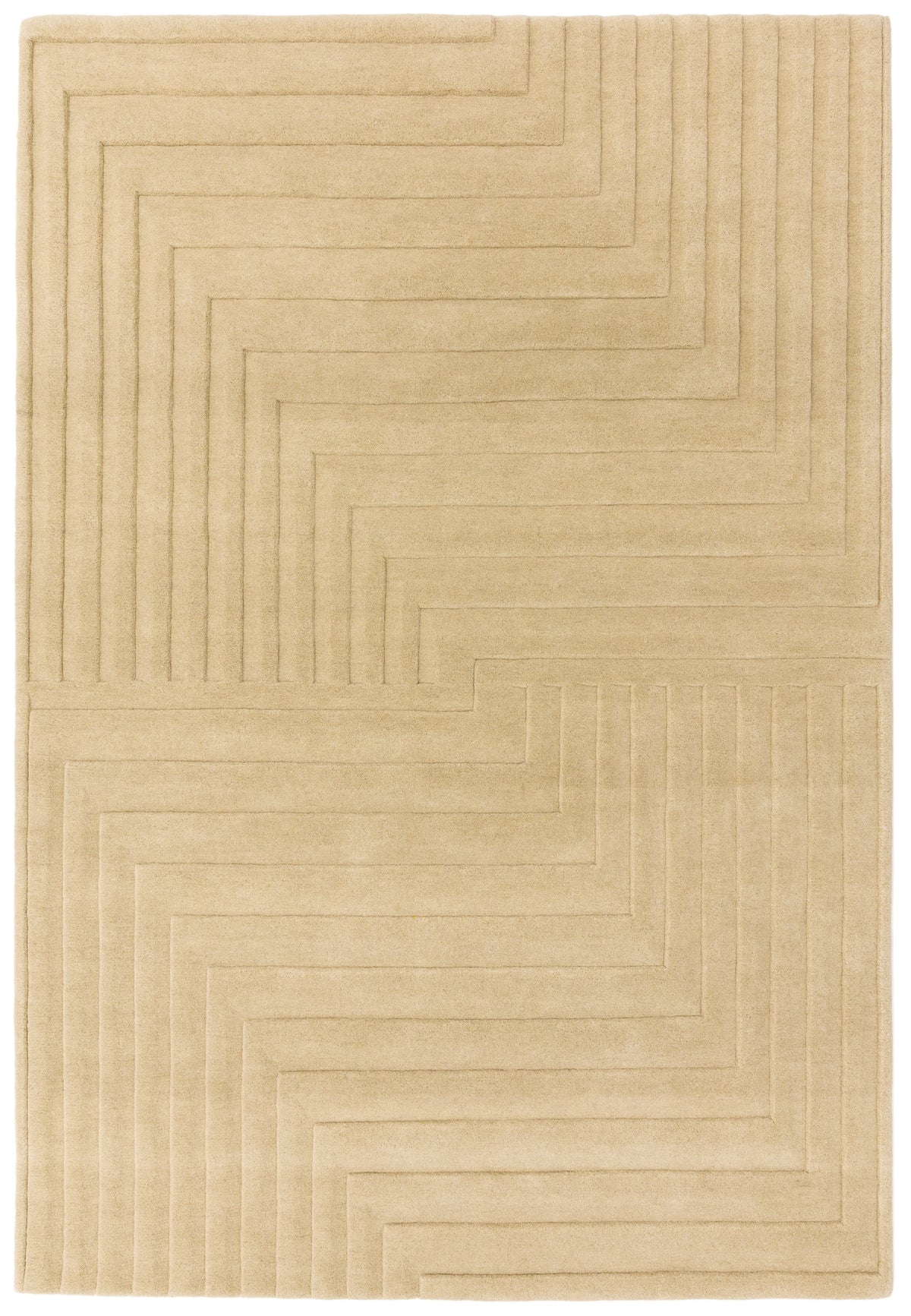 A natural-toned textured rug in a calm neutral scheme
