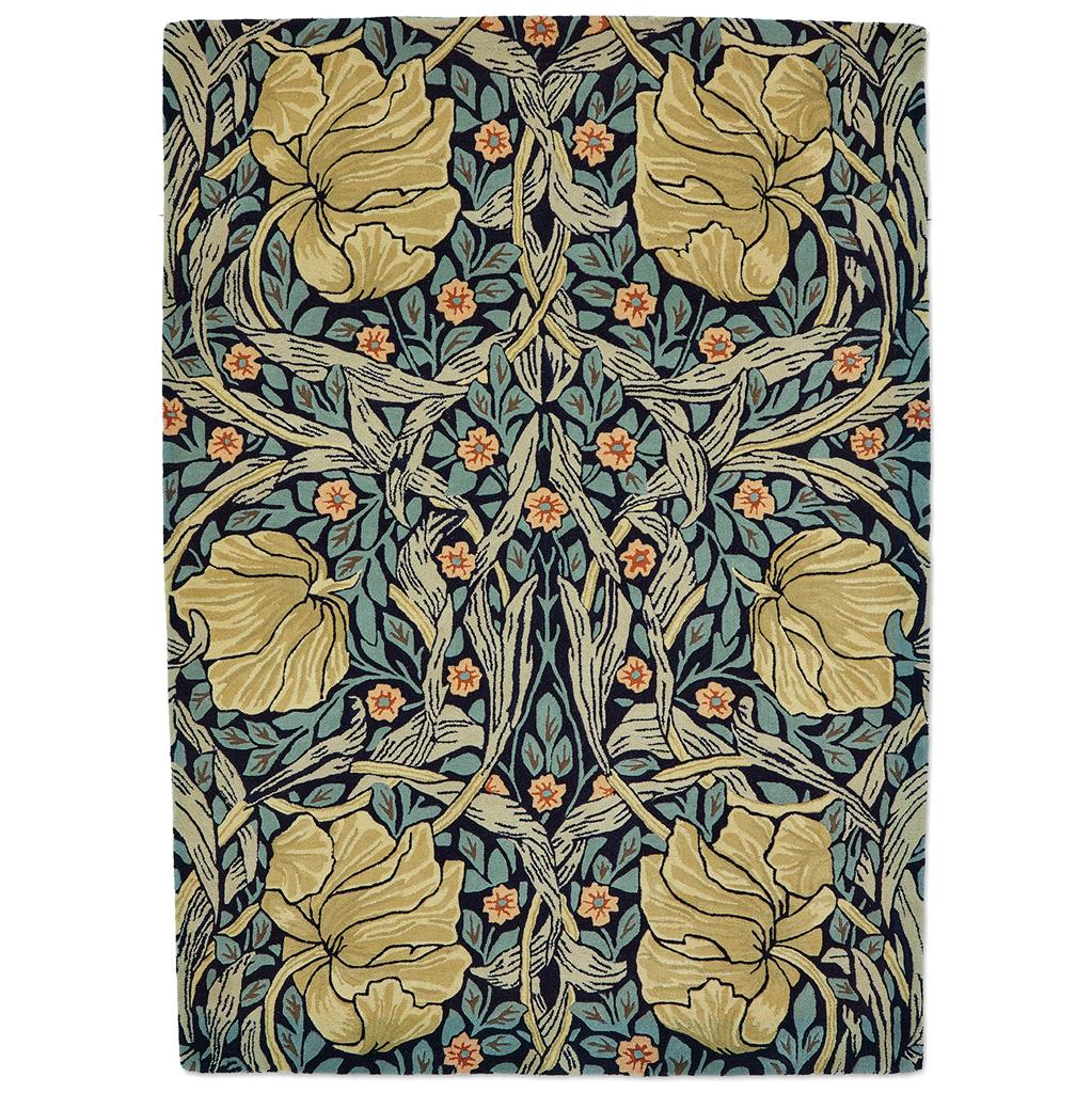 Morris & Co Pimpernel Indigo 28818 rug full flat view