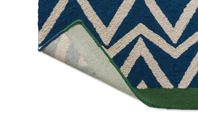 Scion Dhurrie Blue outdoor rug backing