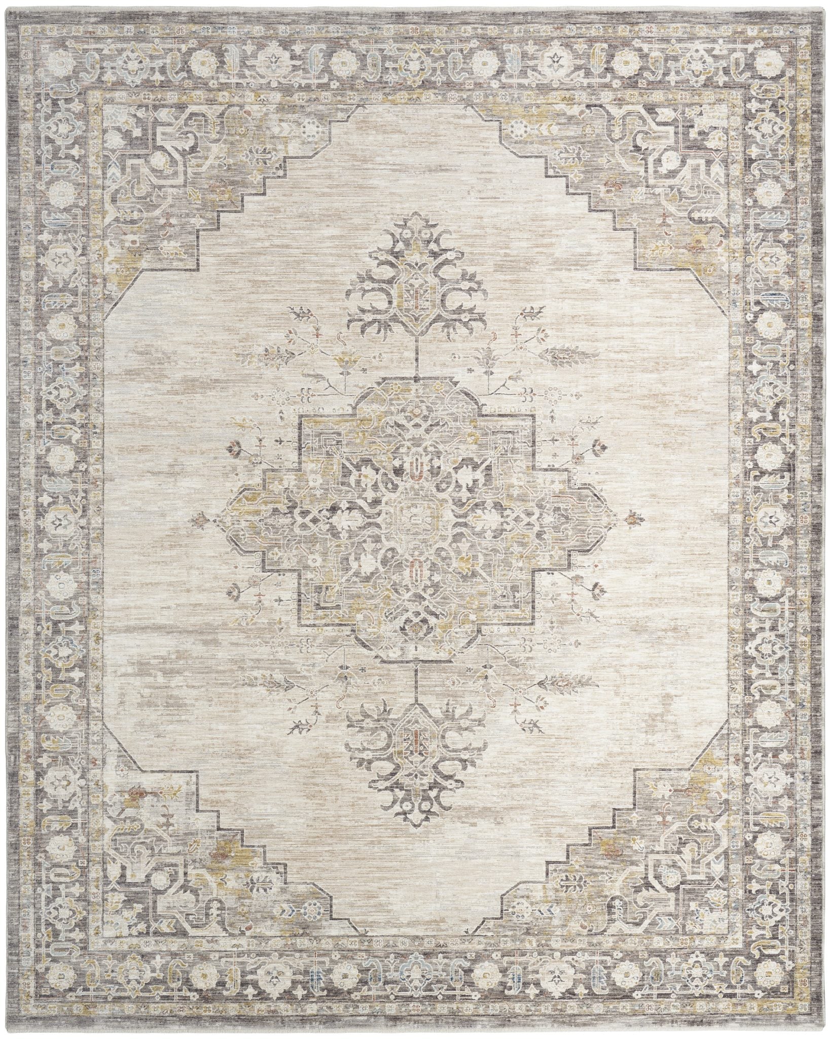 Antique Fusion Anf01 Ivory Charcoal rug