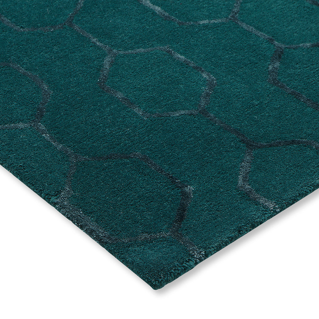 Wedgwood Gio Teal 39107 rug corner detail