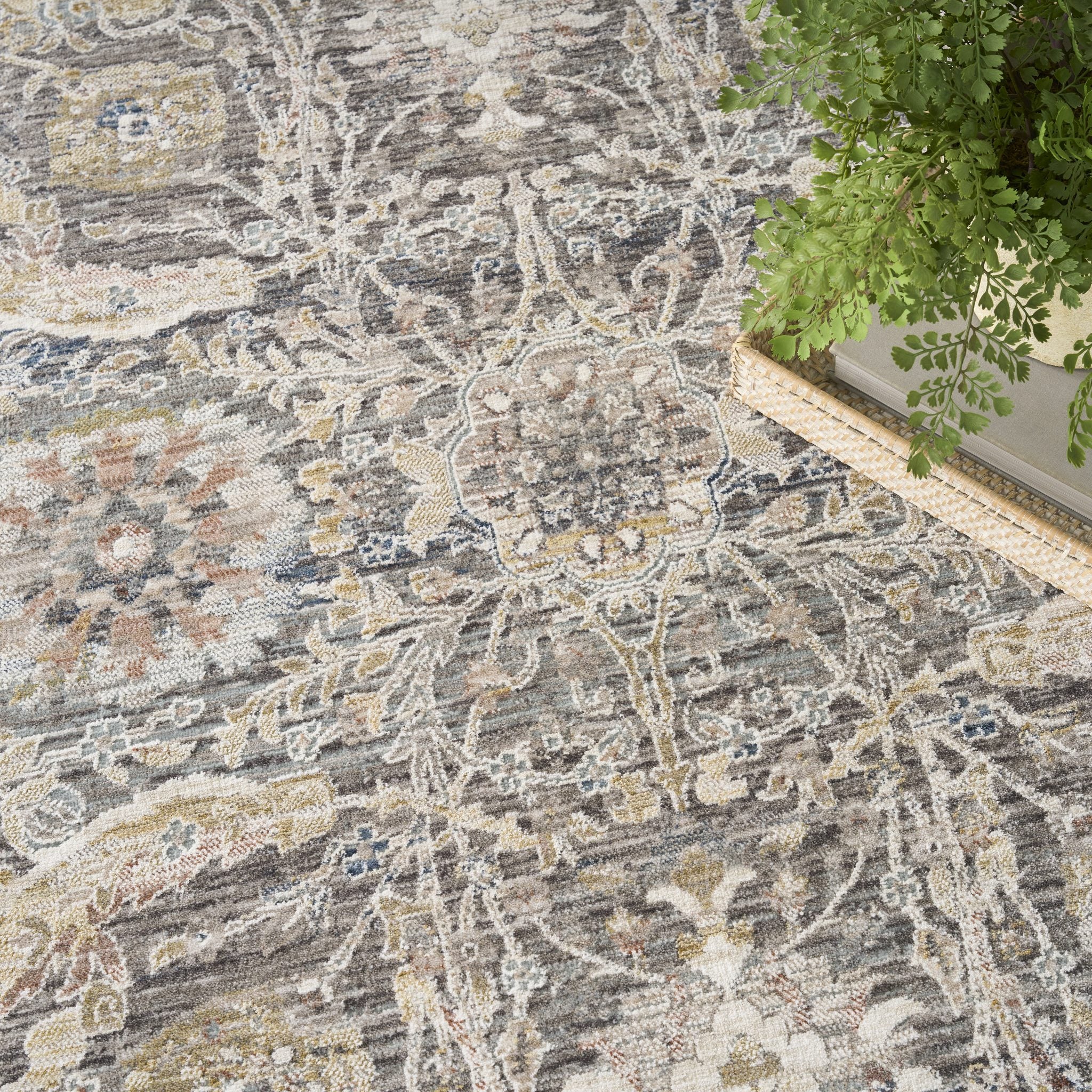 Antique Fusion Anf03 Charcoal Multicolour rug