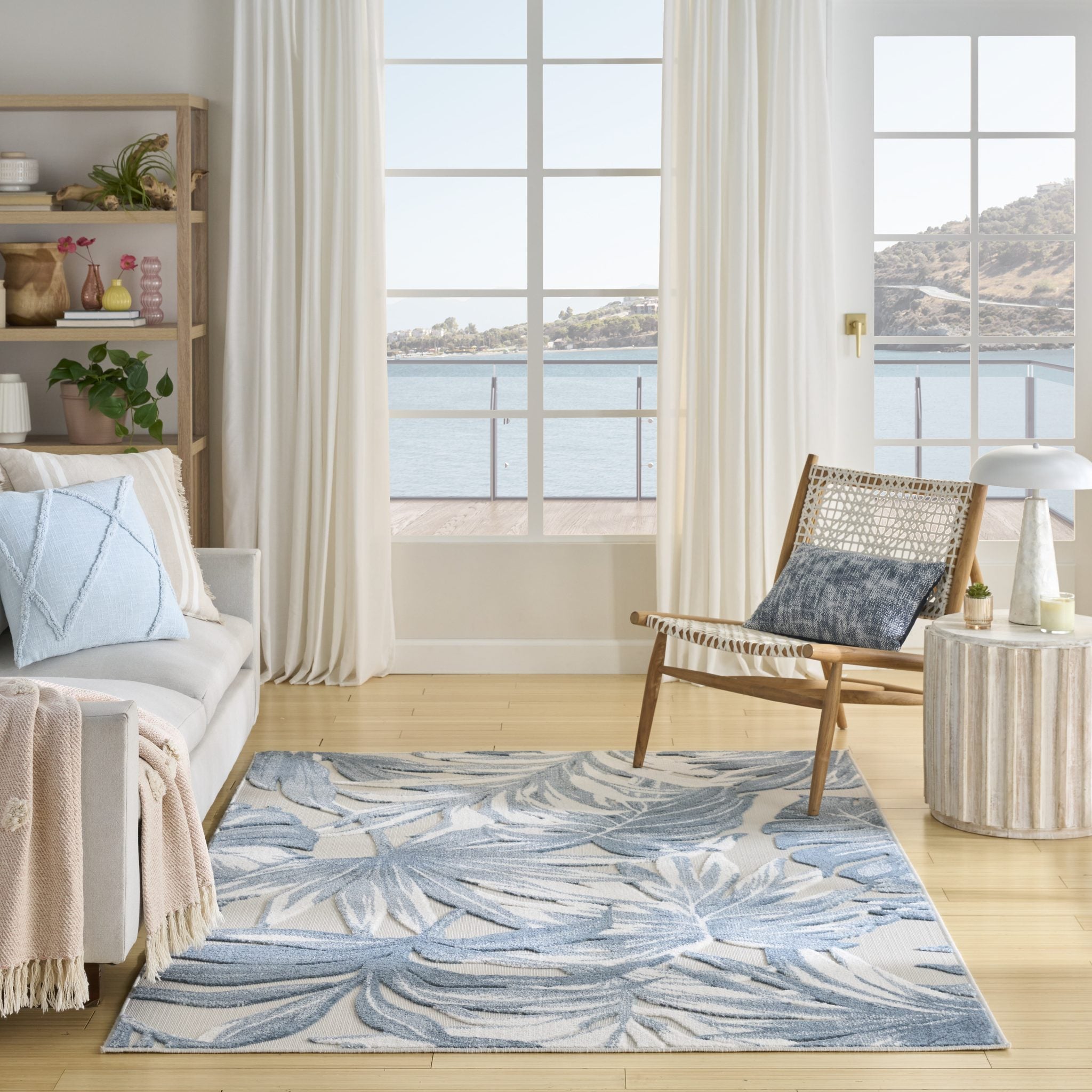 Aloha Alh43 Ivory Blue outdoor rug