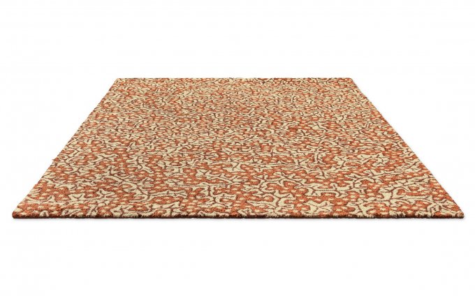 Sanderson Truffle Sandstone outdoor rug angled view
