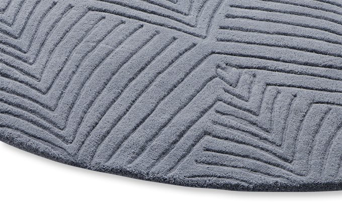 Wedgwood Folia 2.0 Cool Grey Round 38904 rug corner detail