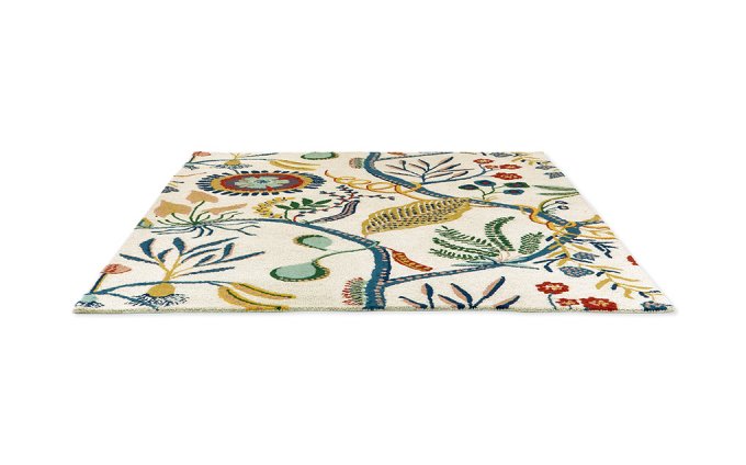 Scion Jackfruit and the Beanstalk Chai Sage rug angled view