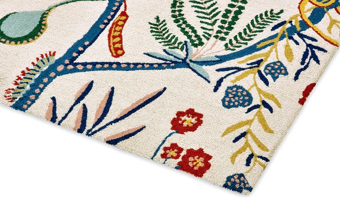 Scion Jackfruit and the Beanstalk Chai Sage rug corner detail