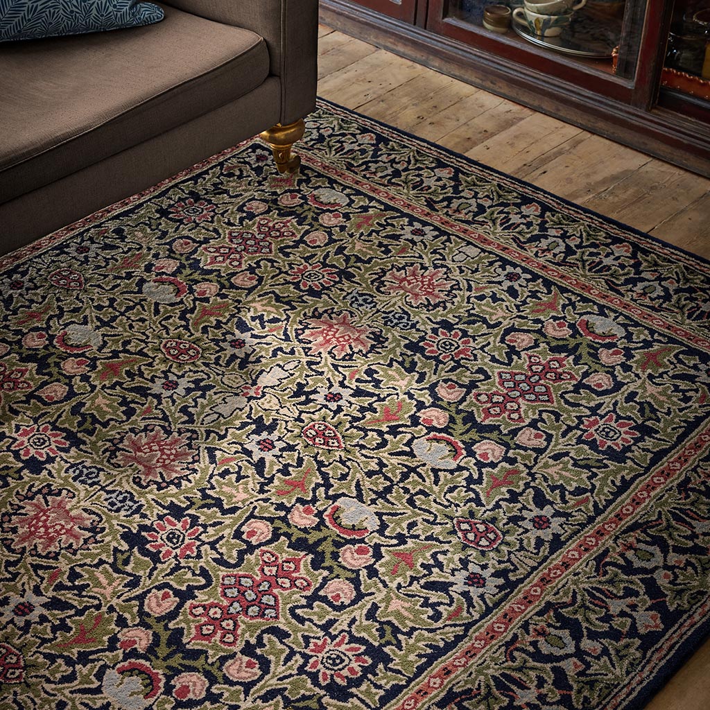 Morris & Co Wilton Weave Indigo rug in situ