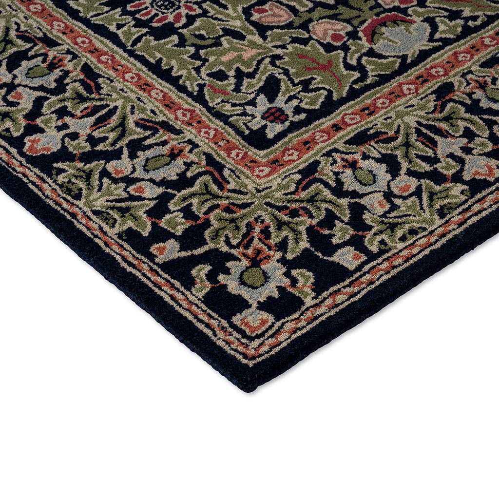 Morris & Co Wilton Weave Indigo rug corner detail