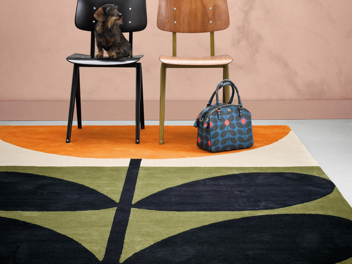 Orla Kiely Stem Black rug | Kelaty