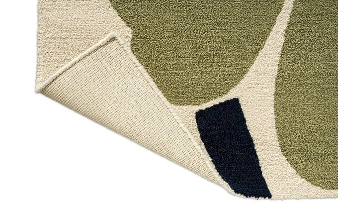 Marimekko Unikko Anniversary Dusty Green outdoor rug backing