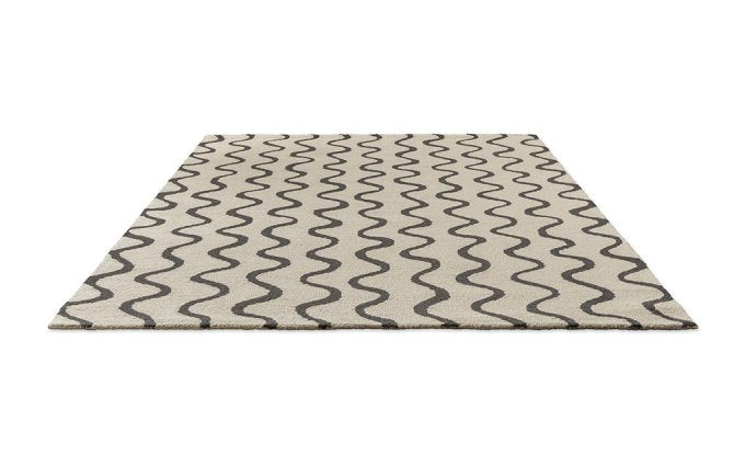 Scion Ribbon Charcoal rug angled view