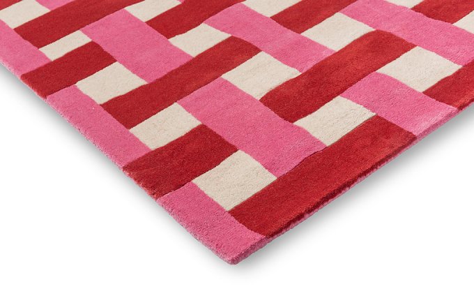 Harlequin Basketweave Coral/Rose rug detail
