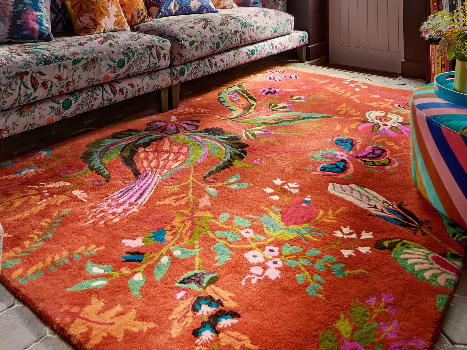 Harlequin Wonderland Floral Amber/Lapis rug