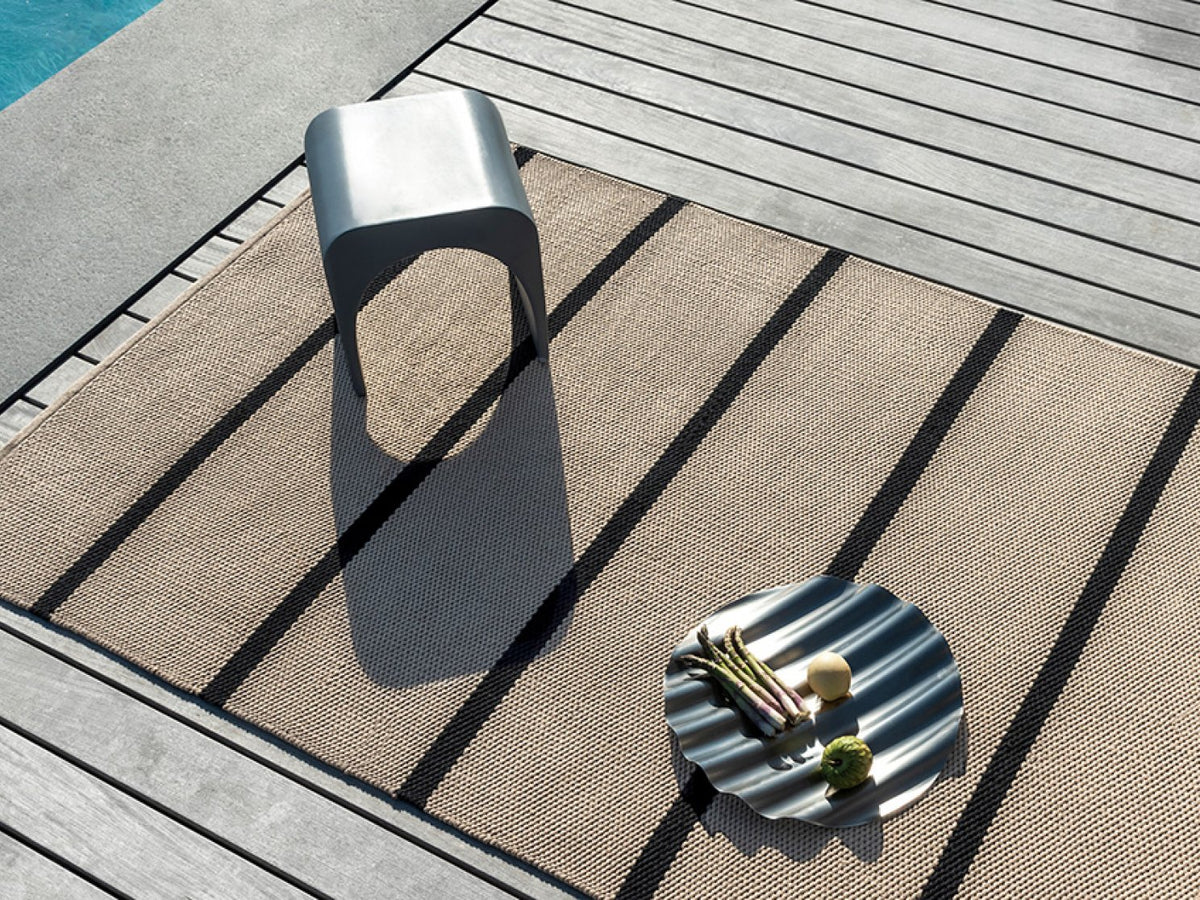 Deck Charcoal Black rug in a room setting